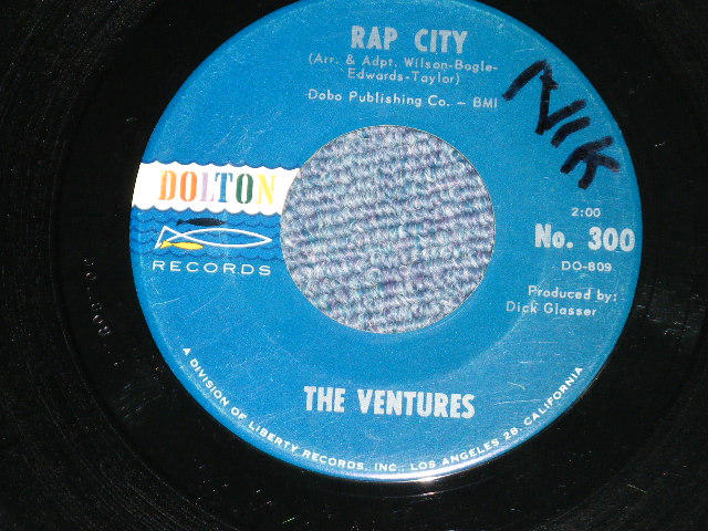 画像: THE VENTURES -SLAUGHTER ON 10TH AVENUE : RAP CITY ( Ex+++/Ex+++ )  /1964 US ORIGINAL "Dark Blue with SILVER Print Label" Used 7" SINGLE 