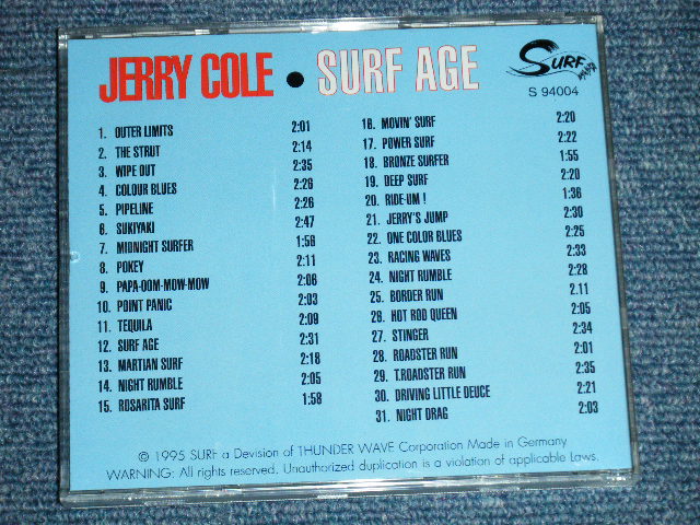 画像: JERRY COLE & HIS SPACEMEN - SURF AGE （NEW) / 1995 GERMAN ORIGINAL "BRAND NEW" CD
