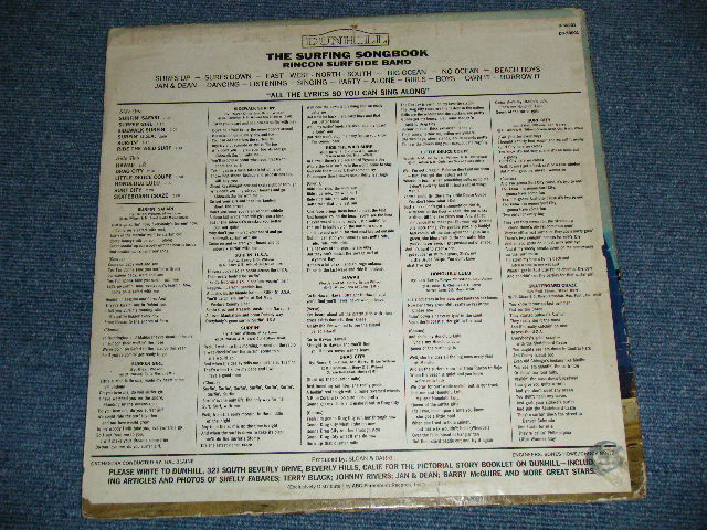 画像: RINCON SURFSIDE BAND - THE SURFING SONG BOOK : SONGS MADE FAMOUS BY JAN&DEAN and The BEACH BOYS :GARY USHER Works ,With HAL BLAIN,Prod.& Arr. by P.F.SLOAN & S.BARRI  ( VG++/Ex+ Looks:Ex) / 1965 US AMERICA ORIGINAL MONO Used  LP