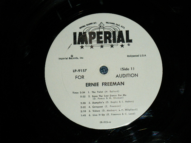 画像: ERNIE FREEMAN - TWISTIN' TIME  ( Ex/Ex+++) / 1961 US AMERICA ORIGINAL "WHITE LABEL PROMO" MONO Used LP 