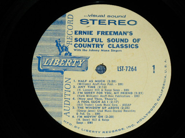 画像: ERNIE FREEMAN - SOULFUL SOUND OF COUNTRY MUSIC  ( Ex/Ex+++) / 1961 US AMERICA ORIGINAL "AUDITION  LABEL PROMO" STEREO  Used LP 