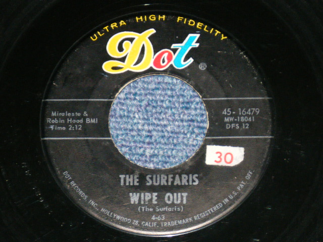 画像1: The SURFARIS - WIPE OUT / SURFER JOE  (Ex+,Looks:Ex/ Ex+ Looks:Ex ) / 1963 US AMERICA ORIGINAL Used 7" Single