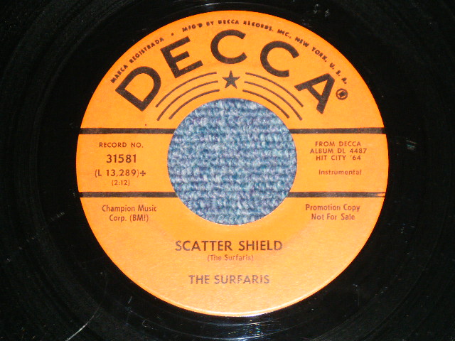 画像1: The SURFARIS - SCATTER SHIELD / I WANNA TAKE A TRIP TO THE ISLAND  ( Ex+/Ex+  ) / 1964 US AMERICA ORIGINAL "ORANGE LABEL PROMO" Used 7" Single