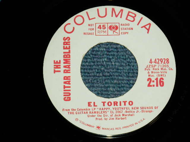 画像: The GUITAR RAMBLERS - SURF BEAT / ELTORITO  ( Ex+++/Ex+++ ) / 1965 US AMERICA ORIGINAL "WHITE  LABEL PROMO" Used 7" Single