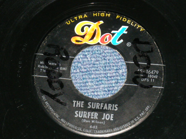 画像: The SURFARIS - WIPE OUT / SURFER JOE  (Ex+,Looks:Ex/ Ex+ Looks:Ex ) / 1963 US AMERICA ORIGINAL Used 7" Single