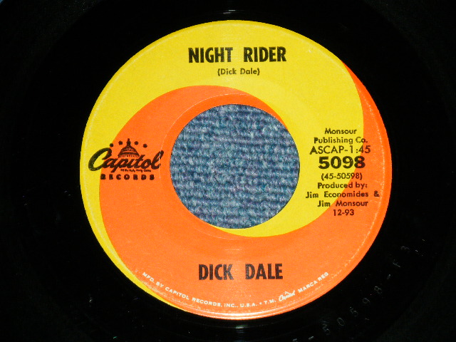 画像: DICK DALE -  THE WEDGE : NIGHT RIDER ( HOT ROD INST)  ( Ex++/Ex+++ ) / 1963 US AMERICA ORIGINAL Used 7" Single