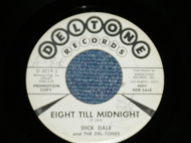 画像: DICK DALE and THE DEL-TONES - MISERLOU : EIGHT TILL MIDNIGHT  ( Ex++/Ex++ ) / 1963 US AMERICA ORIGINAL "WHITE LABEL PROMO"  Used 7" Single