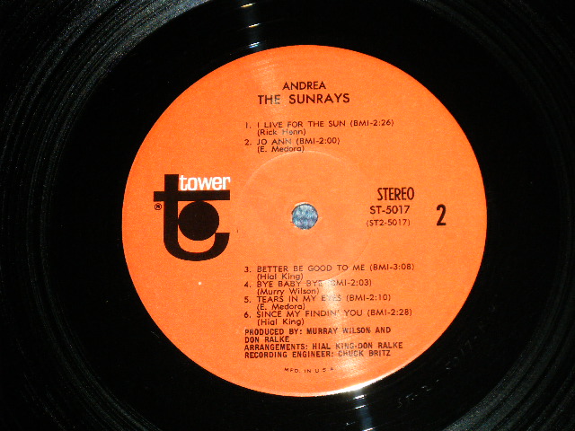 画像: The SUNRAYS - ANDREA  ( Ex+/Ex+++ Looks:Ex++) / 1966 US AMERICA ORIGINAL STEREO  Used  LP