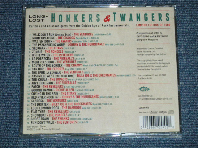 画像: V.A. OMNIBUS - HONKERS & TWNGERS : Unleased 60'S Gems From The VENTURES,FIREBALLS,RONDELS,TITANS and REVELIERS +more ( NEW )  / 201 UK ENGLAND  ORIGINAL "BRAND NEW"  CD