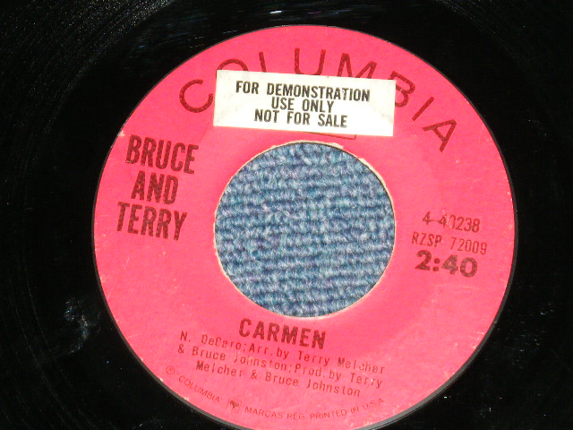 画像: BRUCE and TERRY (BRUCE JOHNSTON & TERRY MELCHER Works)  -  I LOVE YOU MODEL "T" : CARMEN  ( Ex+++/Ex+++ : PROMO SEAL  )  / 1965 US AMERICA ORIGINAL "With PROMO SEAL" Used  7"SINGLE 