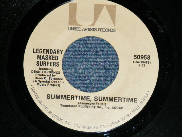 画像: LEGENDARY MASKED SURFERS (JAN & DEAN) - SUMMERTIME,SUMMERTIME  ( MINT-/MINT-) / 1972 US AMERICA ORIGINAL "PROMO ONLY SAME FLIP"  Used 7"SINGLE 