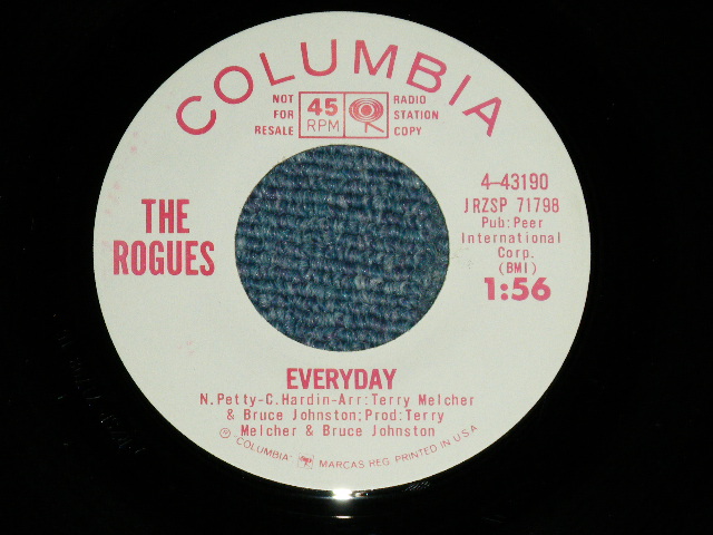 画像: The ROGUES  (BRUCE JOHNSTON & TERRY MELCHER Works)  -  EVERYDAY : ROGER'S REEF ( MINT-/Ex+++ )  / 1964 US AMERICA ORIGINAL "WHITE LABEL PROMO" Used 7" Single