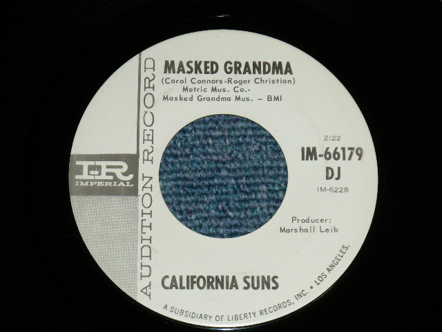 画像1: CALIFORNIA SUNS (  CAROL CONNORS ) - MASKED GRANDMA : LITTLE BIT OF HEAVEN ( Ex+++/Ex+++)   / 1966 US AMERICA ORIGINAL "WHITE LABEL PROMO" Used 7" Single 