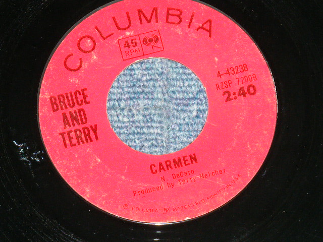 画像: BRUCE and TERRY (BRUCE JOHNSTON & TERRY MELCHER Works)  -  I LOVE YOU MODEL "T" : CARMEN  ( MINT-/MINT )  / 1965 US AMERICA ORIGINAL Used  7"SINGLE 