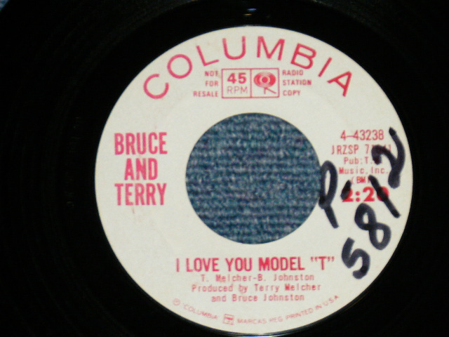 画像1: BRUCE and TERRY (BRUCE JOHNSTON & TERRY MELCHER Works)  -  I LOVE YOU MODEL "T" : CARMEN  ( MINT-/MINT- : WOL)  / 1965 US AMERICA ORIGINAL "WHITE LABEL PROMO" Used 7" Single