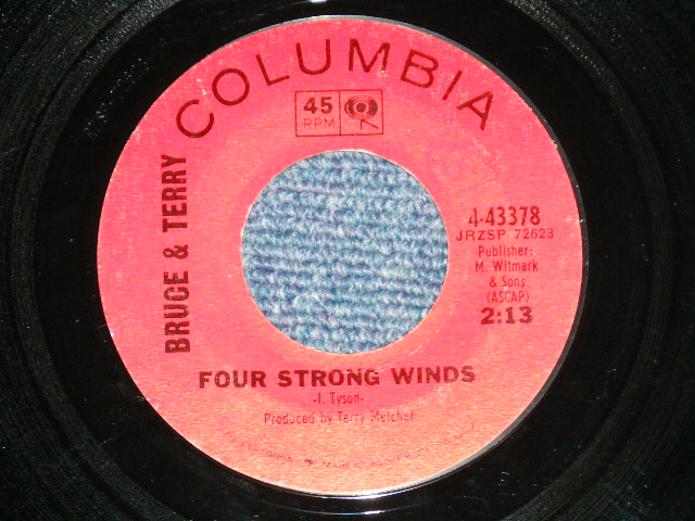 画像: BRUCE and TERRY (BRUCE JOHNSTON & TERRY MELCHER Works)  -  RAINYING IN MY HEART : FOUR STRONG WIND   ( Ex+++/Ex+++ )  / 1965 US AMERICA ORIGINAL Used 7" Single