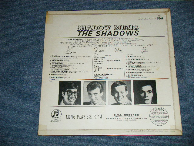 画像: THE SHADOWS - SHADOW MUSIC (Matrix # 1/2G ) ( Ex++/MINT-  ) / 1966 UK ENGLAND ORIGINAL "BLUE Columbia " Label MONO LP 