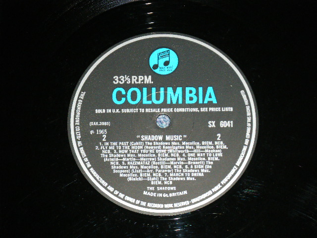 画像: THE SHADOWS - SHADOW MUSIC (Matrix # 1/2G ) ( Ex++/MINT-  ) / 1966 UK ENGLAND ORIGINAL "BLUE Columbia " Label MONO LP 