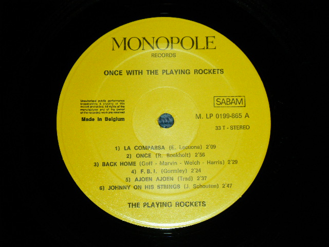 画像: The PLAYING ROCKTS - ONCE WITH THE PLAYING ROCKTS ( Ex+++/MINT- ) / 1970's  BELGIUM ORIGINAL Used LP