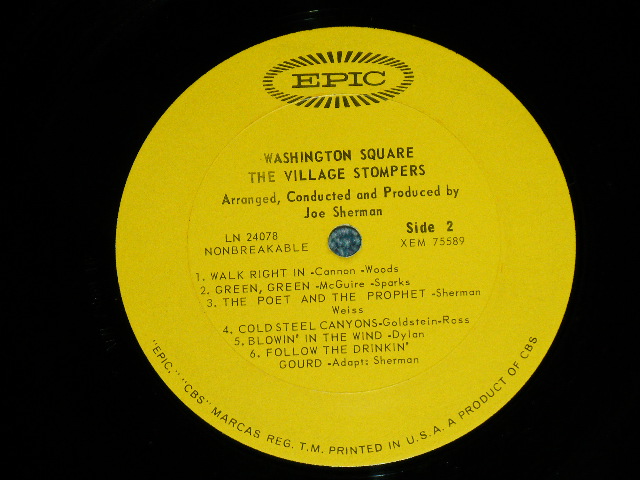 画像: The VILLAGE STOMPERS - WASHINGTON SQUARE ( Ex++/Ex++ ) / 1963 US AMERICA ORIGINAL MONO Used LP 