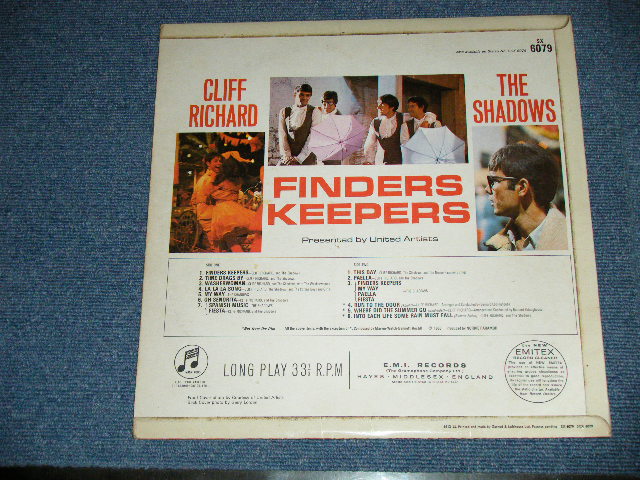 画像: CLIFF RICHARD with THE SHADOWS - FINDERS KEEPERS ( Ex++/Ex++ ) / 1966 UK ORIGINAL "BLUE Columbia" Label MONO Used  LP 