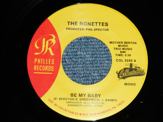 画像: THE RONETTES - BE MY BABY : SO YOUNG  ( MINT-/MINT-) / 1980's US AMERICA REISSUE Used 7" Single 