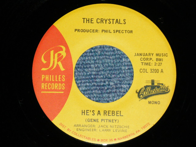 画像: THE CRYSTALS -  HE'S A REBEL : HE HIT ME ( MINT-/MINT-) / 1980's US AMERICA REISSUE Used 7" Single 