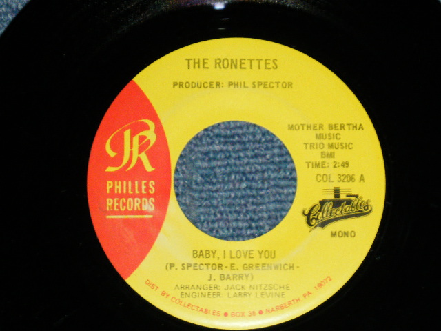 画像1: THE RONETTES -  BABY, I LOVE YOU : BREAKIN' UP  ( MINT-/MINT-) / 1980's US AMERICA REISSUE Used 7" Single 