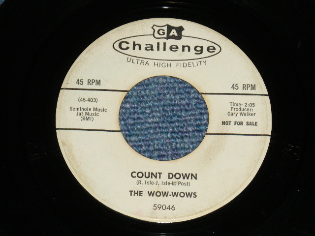 画像1: The WOW-WOWS - COUNT DOWN : RICHMOND RALLY ( Ex/VG+++)  / 1960s US  ORIGINAL "White Label Promo" Used  7" Single