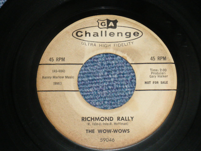 画像: The WOW-WOWS - COUNT DOWN : RICHMOND RALLY ( Ex/VG+++)  / 1960s US  ORIGINAL "White Label Promo" Used  7" Single