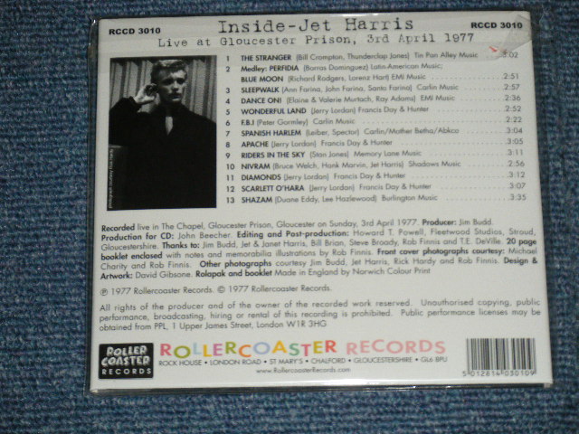 画像: JET HARRIS( of  The SHADOWS ) -  INSIDE : LIVE AT GLOUCESTER PRISON, 3rd APRIL 1977 ( NEW )  / 2003 UK ENGLAND   " BRAND NEW" CD 