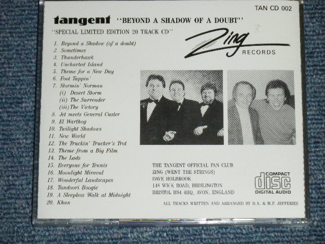 画像: TANGENT With JET HARRIS & ALAN JONES ( of  The SHADOWS ) -  BRYOND  A SHADOW OF A DOUBT ( NEW )  / 1993  UK ENGLAND ORIGINAL "BRAND NEW"  CD 