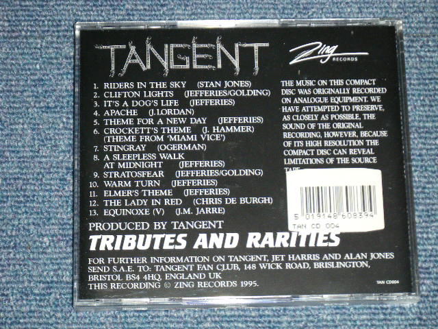 画像: TANGENT With JET HARRIS & ALAN JONES ( of  The SHADOWS ) - TRIBUTES AND RARITIES  ( NEW )  / 1995  UK ENGLAND ORIGINAL "BRAND NEW"  CD 