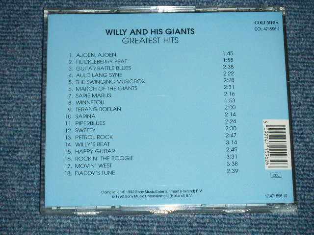 画像: WILLY and his GIANTS - GREATEST HITS ( ORIGINAL 60's Recordings )  ( MINT/MINT) / 1992 HOLLAND  ORIGINAL Used  CD