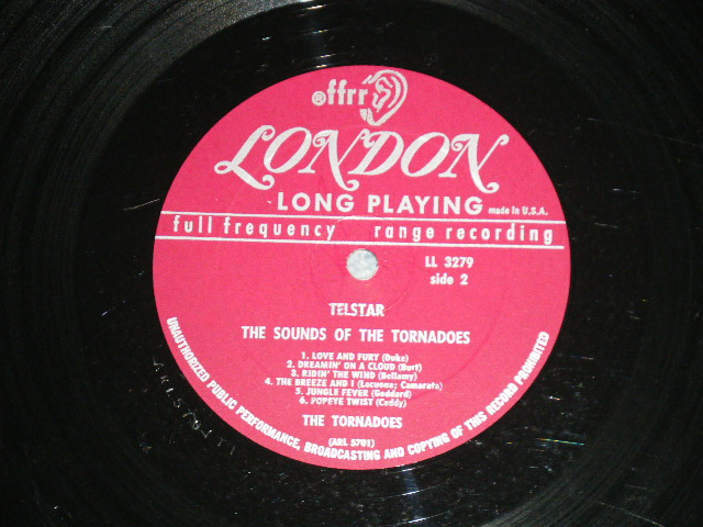 画像: THE TORNADOS - TELSTAR : THE SOUND OF THE TORNADOES (Matrix #  A) ARL 5700 T1 B) ARL 5701 T1) (Ex+Ex++) / 1962 US AMERICA ORIGINAL "MAROON With UN-BOXED LONDON Label" MONO Used LP