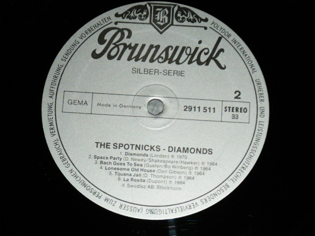 画像: SPOTNICKS, The -  DIAMONDS ( Ex+++/MINT-)  / 1975? WEST-GERMANY GERMAN ORIGINAL  Used   LP 