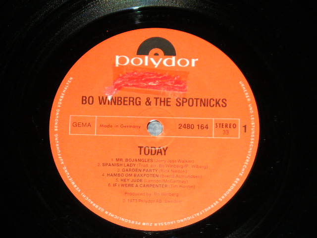 画像: BO WINBERG & The SPOTNICKS - TODAY ( Ex/Ex+++,Ex+  : TEAROL,TAPE OL, Tape Seam )   / 1973 WEST-GERMANY GERMAN ORIGINAL  Used   LP