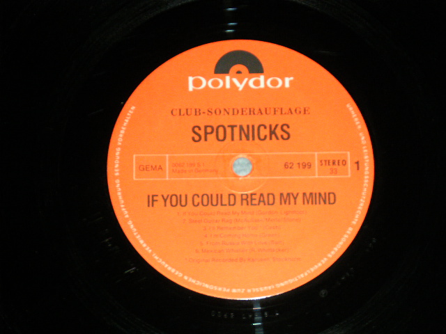 画像: The SPOTNICKS - IF YOU COULD READ MY MIND  (  Ex++/MINT)   / 1972 WEST-GERMANY GERMAN ORIGINAL  Used   LP