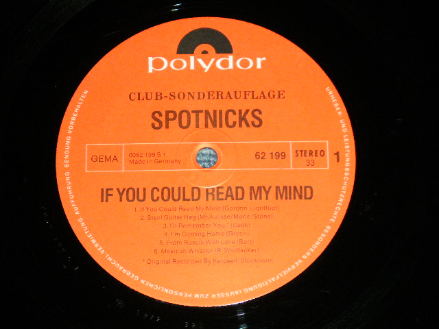 画像: The SPOTNICKS - IF YOU COULD READ MY MIND  (  Ex++/MINT-)   / 1972 WEST-GERMANY GERMAN ORIGINAL  Used   LP