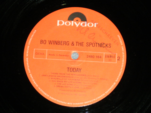画像: BO WINBERG & The SPOTNICKS - TODAY ( Ex/Ex+++,Ex+  : TEAROL,TAPE OL, Tape Seam )   / 1973 WEST-GERMANY GERMAN ORIGINAL  Used   LP