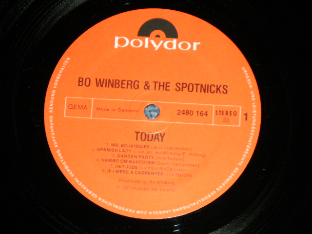 画像: BO WINBERG & The SPOTNICKS - TODAY ( MINT-/MINT )   / 1973 WEST-GERMANY GERMAN ORIGINAL  Used   LP