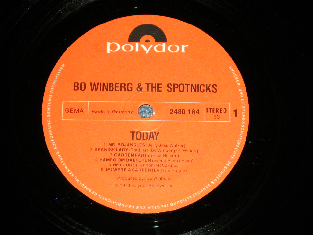 画像: BO WINBERG & The SPOTNICKS - TODAY ( MINT/MINT )   / 1973 WEST-GERMANY GERMAN ORIGINAL  Used   LP