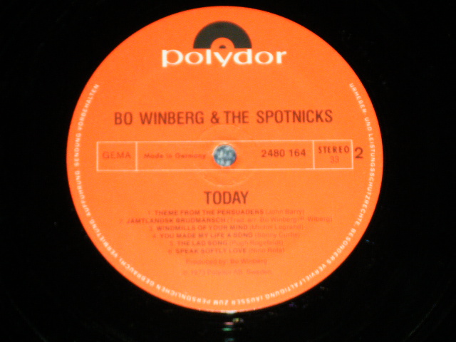 画像: BO WINBERG & The SPOTNICKS - TODAY ( MINT/MINT )   / 1973 WEST-GERMANY GERMAN ORIGINAL  Used   LP