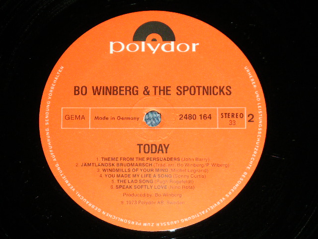 画像: BO WINBERG & The SPOTNICKS - TODAY ( MINT-/MINT )   / 1973 WEST-GERMANY GERMAN ORIGINAL  Used   LP