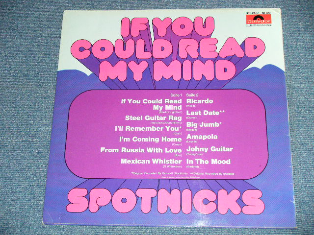 画像: The SPOTNICKS - IF YOU COULD READ MY MIND  (  Ex++/MINT)   / 1972 WEST-GERMANY GERMAN ORIGINAL  Used   LP