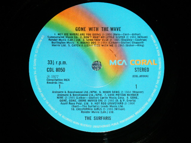 画像: THE SURFARIS - GONE WITH THE WAVE  (GARY USHER Works)  ( Ex++/MINT-) / 1977 UK ENGLAND  Used LP 