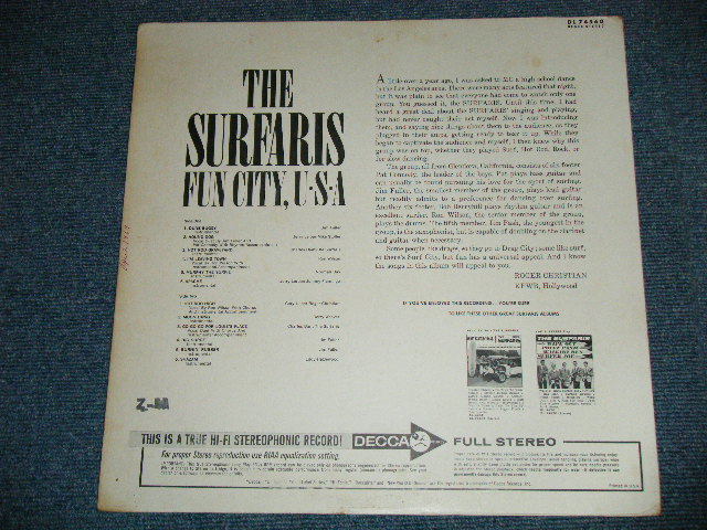 画像: THE SURFARIS - FUN CITY USA (Included GARY USHER Works)  ( MINT-, Ex+++/MINT- ) / 1964 US AMERICA ORIGINAL STEREO Used LP 