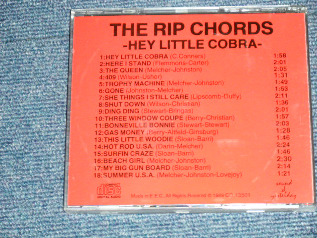 画像: THE RIP CHORDS - THREE WINDOW COUPE 18 Best Tracks) NEW )  / 1989 EUROPE ORIGINAL "BRAND NEW" CD