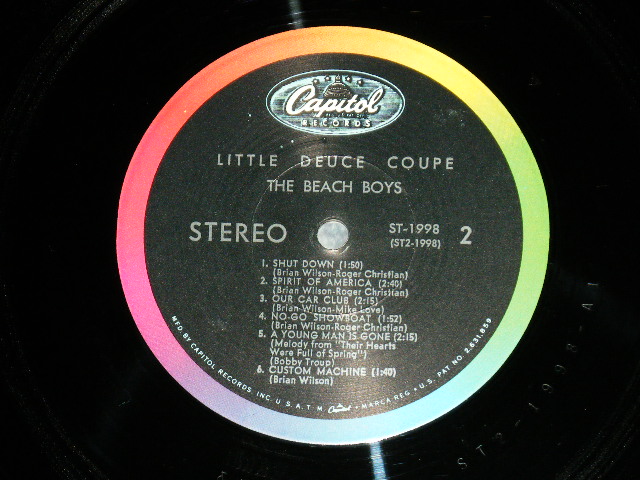 画像: The BEACH BOYS - LITTLE DEUCE COUPE ( MATRIX #         A) ST1-1989-X8#2        B) ST2-1998-A1 ) ( MINT-/MINT PIN Hole ) / 1963 US ORIGINAL " BLACK with RAINBOW Ring Label" STEREO LP