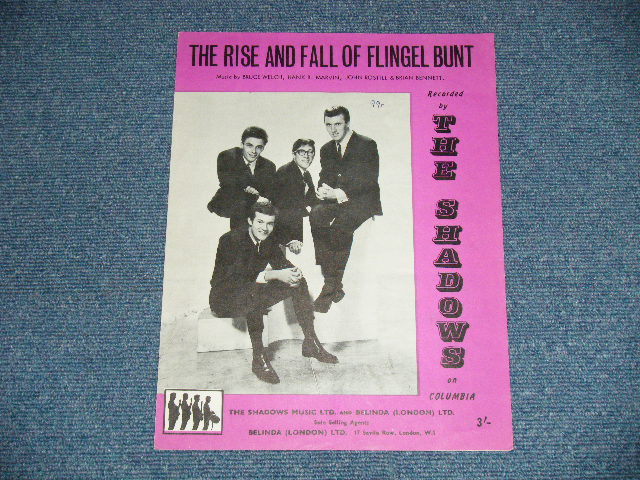 画像1: THE SHADOWS - THE RISE AND FALL OF FLINGEL BUNT  TO KNOW HIM IS TO LOVE HIM / 1964 UK ENGLAND  ORIGINAL Used SHEET MUSIC 